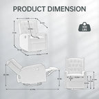 Fauteuil inclinable berçant pivotant à 360° avec repose-pieds, gris foncé / blanc / café / vert olive / beige, 1 personne