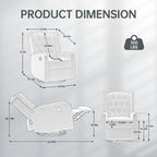 Fauteuil inclinable berçant pivotant à 360° avec repose-pieds, gris foncé / blanc / café / vert olive / beige, 1 personne