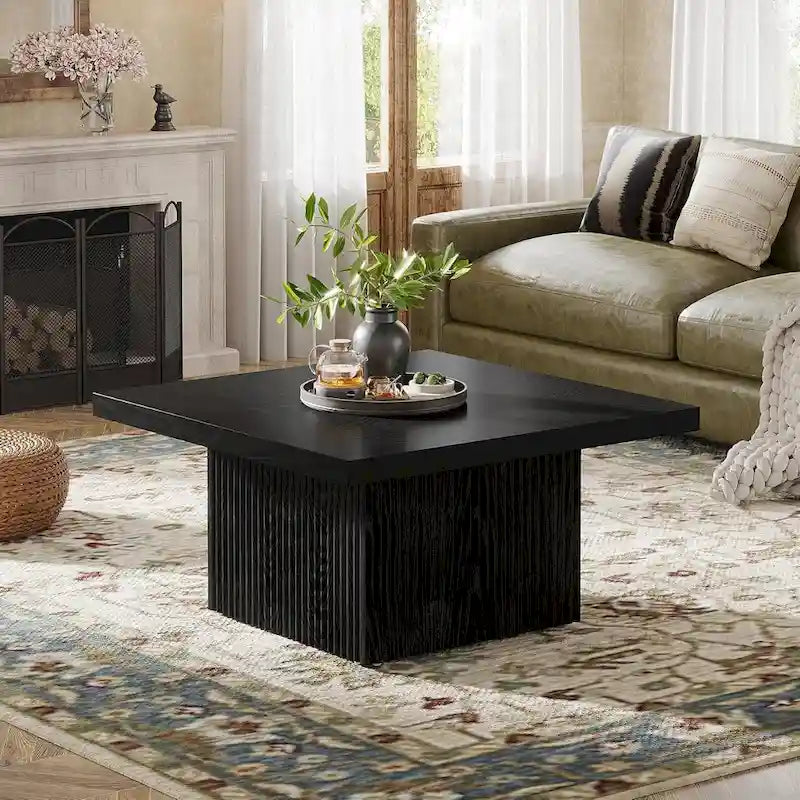 Table basse carrée, Marron, Style moderne du milieu du siècle, Salon 1-2 personnes