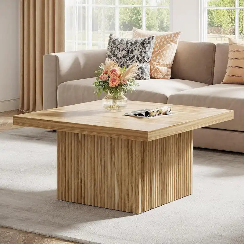 Table basse carrée, Marron, Style moderne du milieu du siècle, Salon 1-2 personnes
