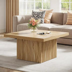 Table basse carrée, Marron, Style moderne du milieu du siècle, Salon 1-2 personnes