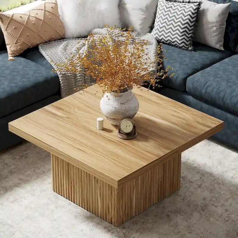 Table basse carrée, Marron, Style moderne du milieu du siècle, Salon 1-2 personnes