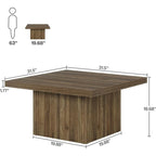 Table basse carrée, Marron, Style moderne du milieu du siècle, Salon 1-2 personnes