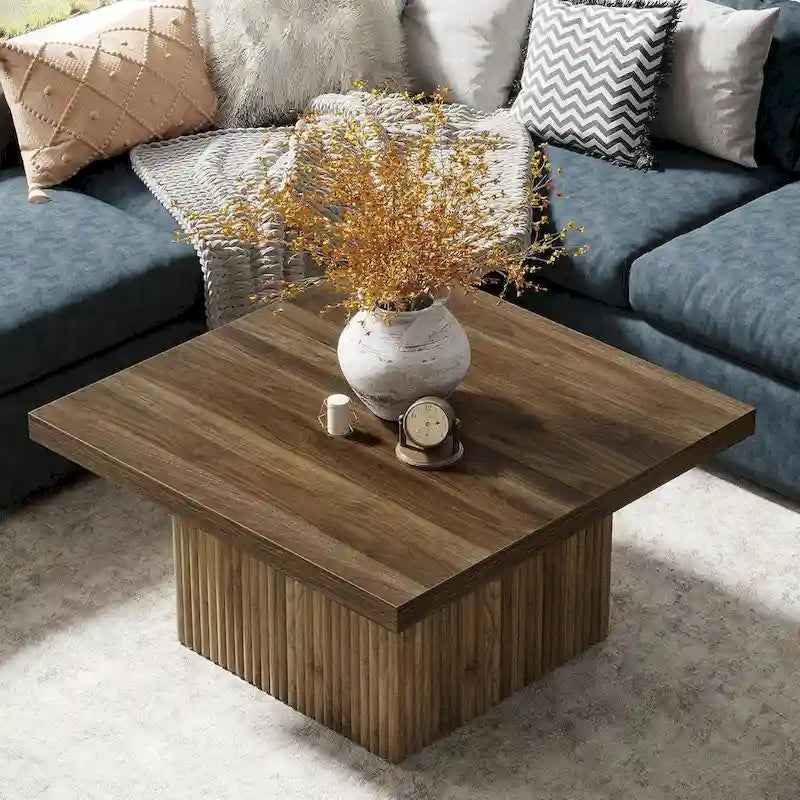 Table basse carrée, Marron, Style moderne du milieu du siècle, Salon 1-2 personnes
