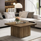 Table basse carrée, Marron, Style moderne du milieu du siècle, Salon 1-2 personnes